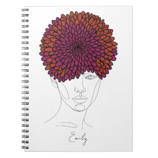 Carnet Personalized November Birth Flower Portrait