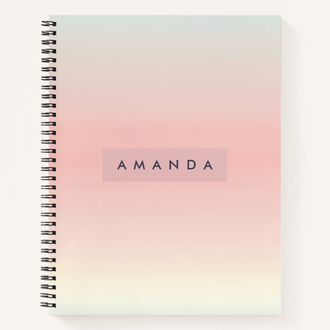 Carnet Personalized Pastel Warm Peach Blush Fade (Devant)