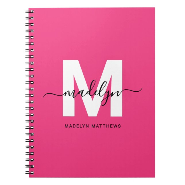 Carnet Personalized Pink Monogram (Devant)