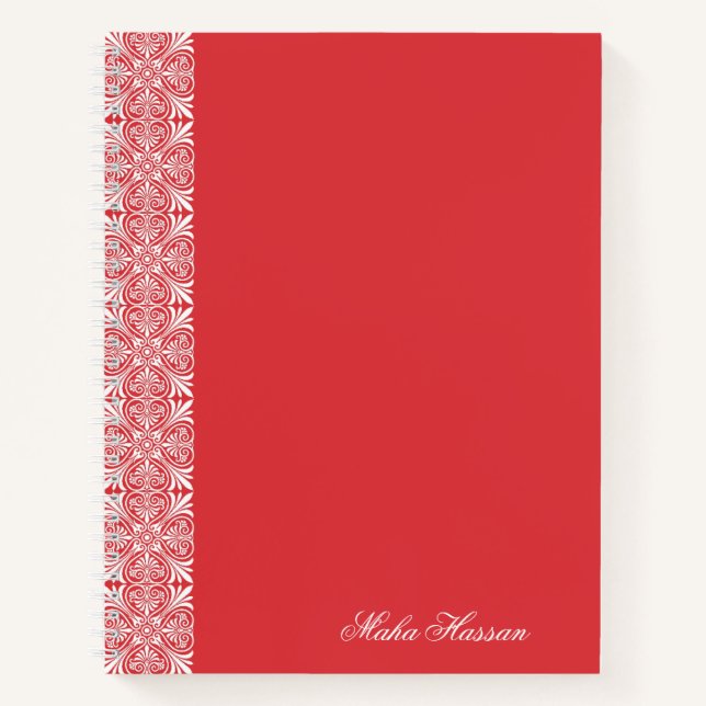 Carnet Personalized Poppy Red Floral Notebook   (Devant)
