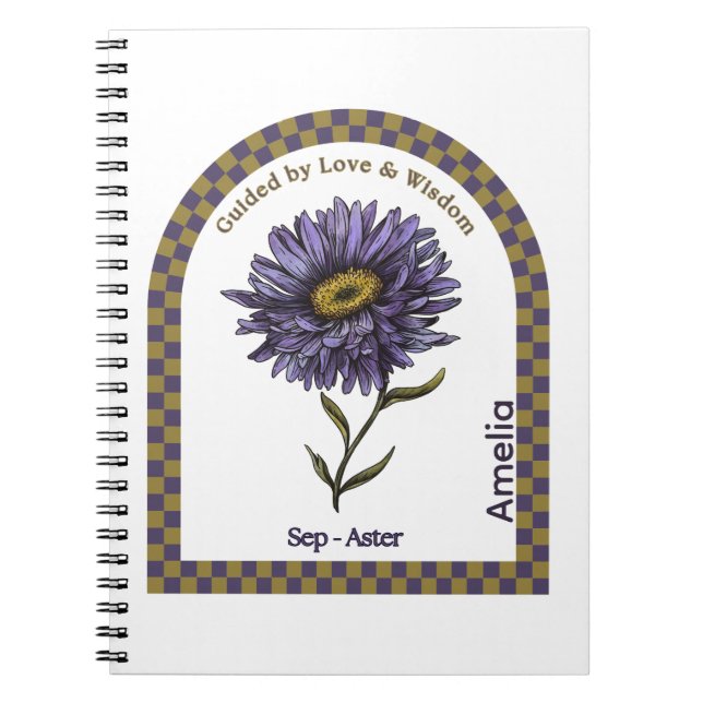 Carnet Personalized September Birth Month Flower Notebook (Devant)