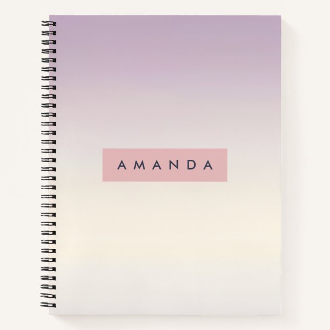 Carnet Personalized Soft Pastel Lavender Gradient (Devant)