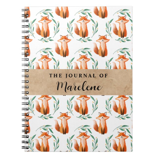 Carnet Personalized Spiral Photo Notebook – Cute Fox  (Devant)