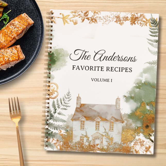 Carnet Personalized Vintage Family Recipe Book (In situ)