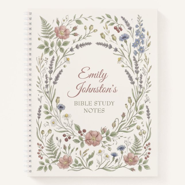 Carnet Personalized Wildflower Bible Study (Devant)