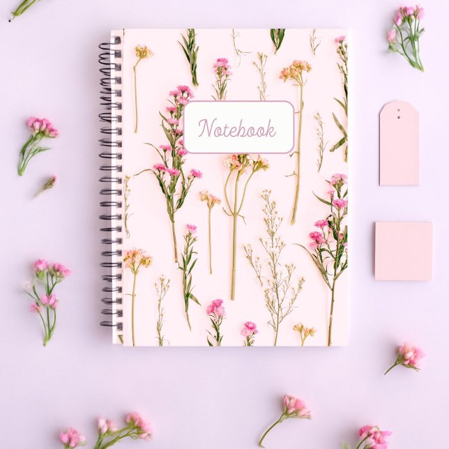 Carnet Personalized Wildflower Pink Spiral Notebook (Créateur téléchargé)