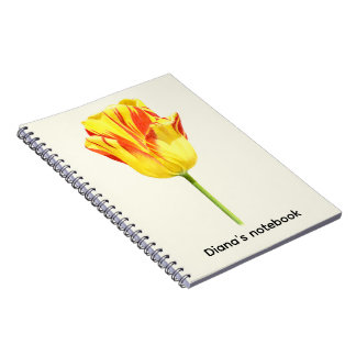 Carnet Personalized Yellow and red tulip