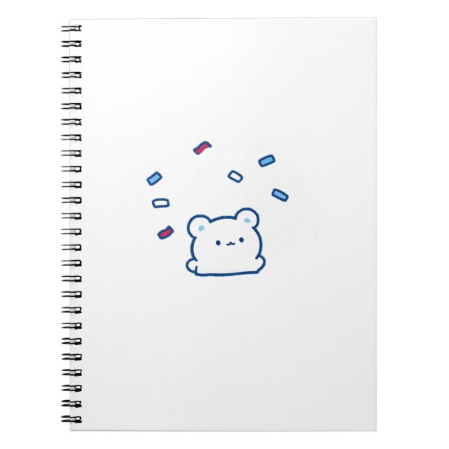 Carnet Personnage de célébration d'ours blanc mignon (Devant)
