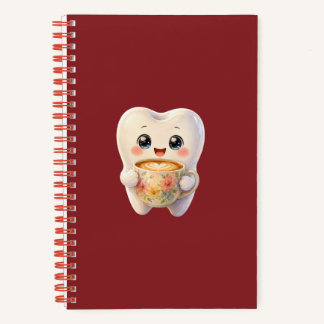 Carnet Personnage Kawaii amateur de café et de soins dent