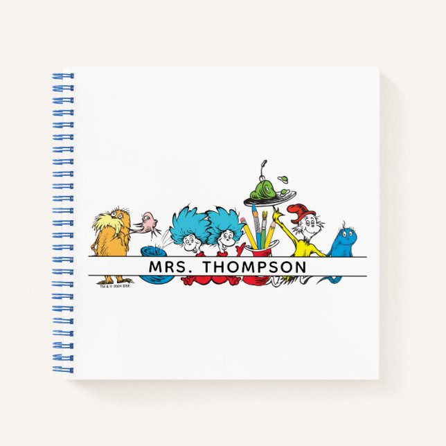 Carnet Personnages de Dr. Seuss & Nom de l'enseignant (Devant)