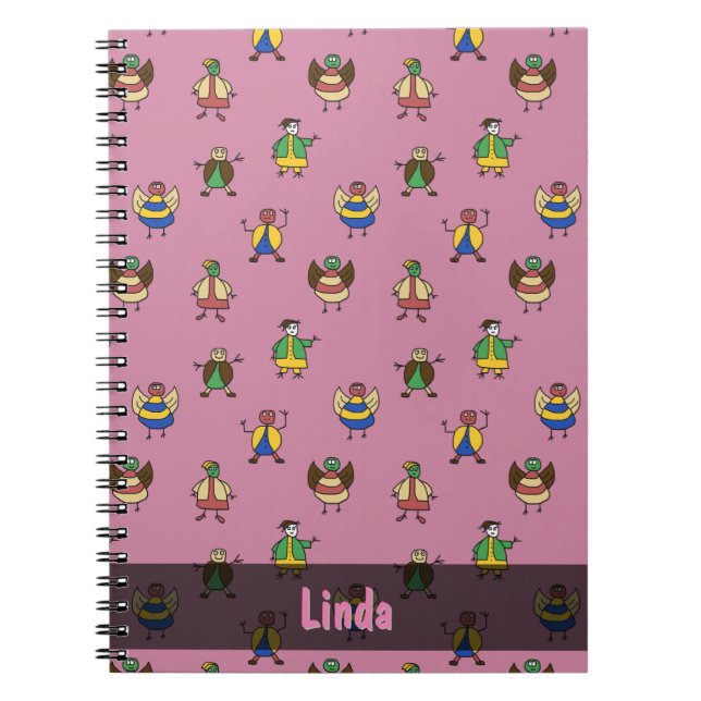 Carnet Personnages en allumettes Enfants Motif Fille n'im (Devant)