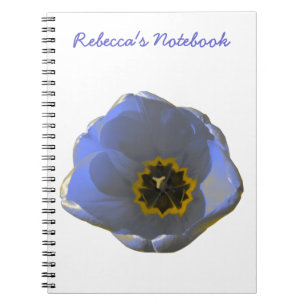 Carnet personnalisable bleu et jaune Tulipe