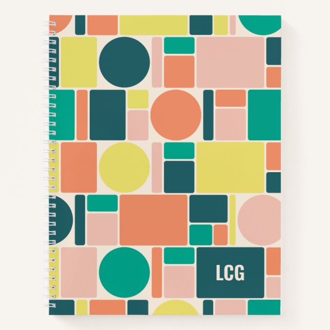 Carnet personnalisé à motif couleur bloc (Devant)