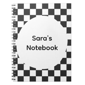 Carnet personnalisé à spirale damier