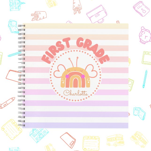 Carnet personnalisé arc-en-ciel de première qualit (First Grade Rainbow Personalized Notebook)