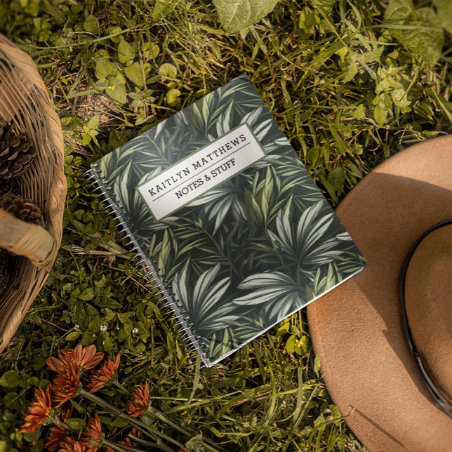 Carnet personnalisé avec feuille tropicale (Créateur téléchargé)