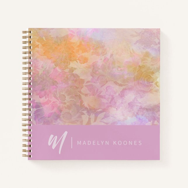 Carnet personnalisé avec motif floral pastel moder (Devant)