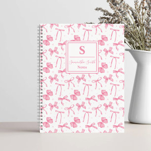 Carnet personnalisé avec nœud coquette rose esthét