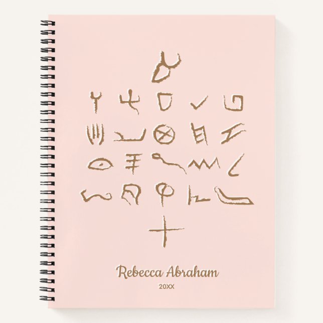 Carnet Personnalisé Blush Otiot Paleo Hébreu Aleph Bet Ca (Devant)