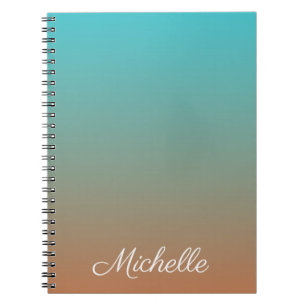 Carnet Personnalisé brun et bleu ombre