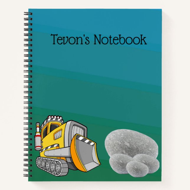 Carnet personnalisé Bulldozer (Devant)