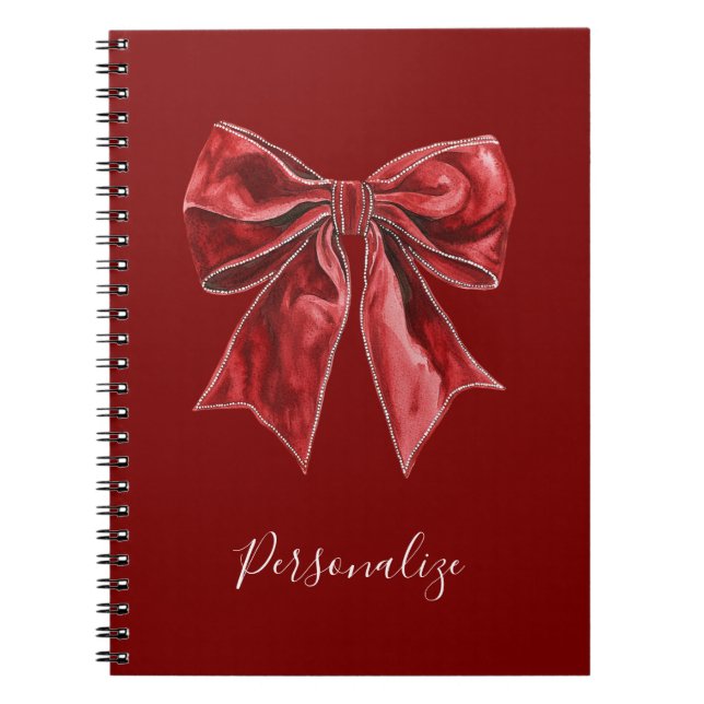 Carnet Personnalisé Chic Red Bow (Devant)