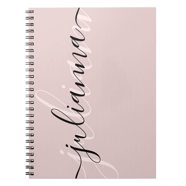 Carnet Personnalisé chic rose et noir (Devant)