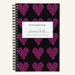 Carnet personnalisé Cœur brisé Magenta