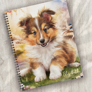 Carnet Personnalisé Cute Sheltie Chien Chien Chien Chien