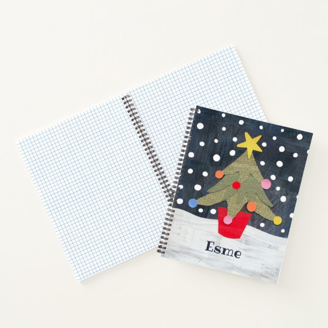 Carnet personnalisé d'arbre de Noël (Intérieur)