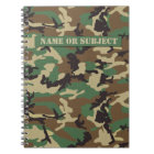 Carnet personnalisé de camouflage de militaires de