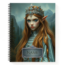 Carnet personnalisé de la Reine Elfe avec nom pers