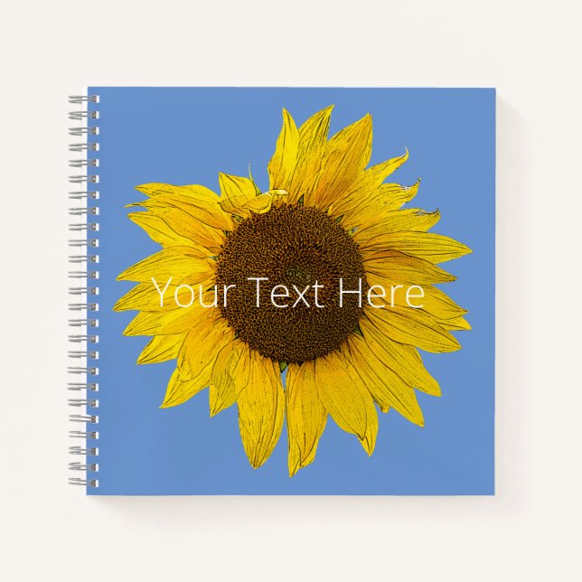 Carnet personnalisé de tournesol (Devant)