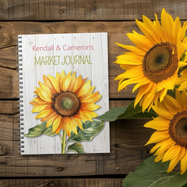 Carnet personnalisé de tournesol du marché des agr (Créateur téléchargé)
