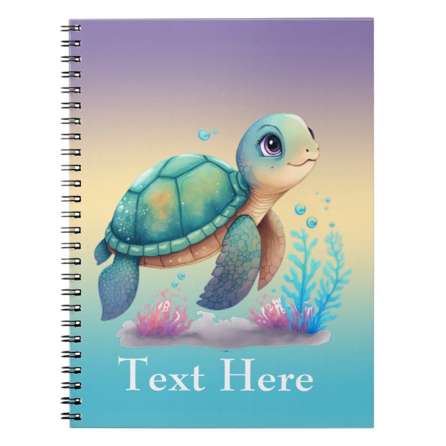 Carnet personnalisé des tortues de mer (Devant)