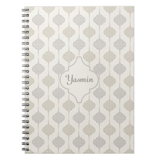 Carnet Personnalisé Elégant Neutre Arabesque