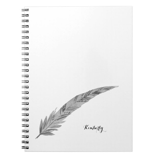 Carnet personnalisé en plumes - Aquarelle (Devant)