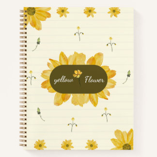 Carnet Personnalisé Fleur Jaune