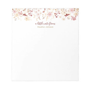 Carnet personnalisé Fleur sauvage Bourgogne et Blu