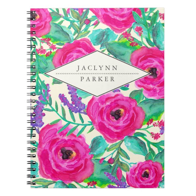 Carnet personnalisé floral frais (Devant)