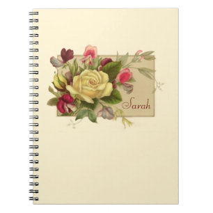 Carnet personnalisé floral vintage