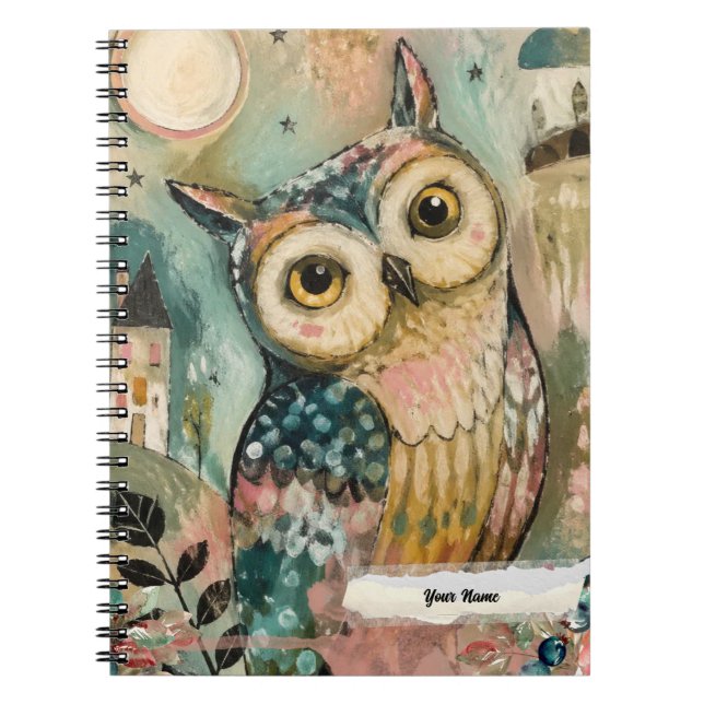 Carnet PERSONNALISE Hibou Chouette (Devant)