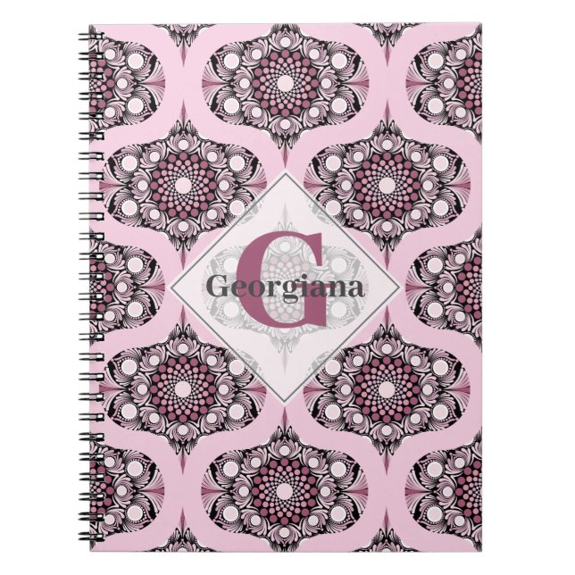 Carnet Personnalisé les années 70 Rose Dusky Cherry Bloss (Devant)