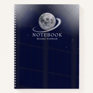 Carnet Personnalisé Minimaliste Lune Espace