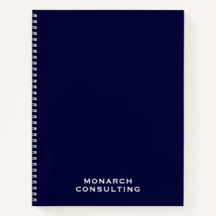Carnet Personnalisé Minimaliste Marine Blue Business