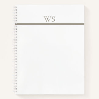 Carnet personnalisé monogramme Taupe Bar