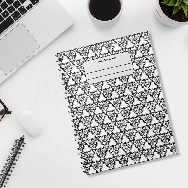 Carnet personnalisé motif transparent noir et blan (Créateur téléchargé)