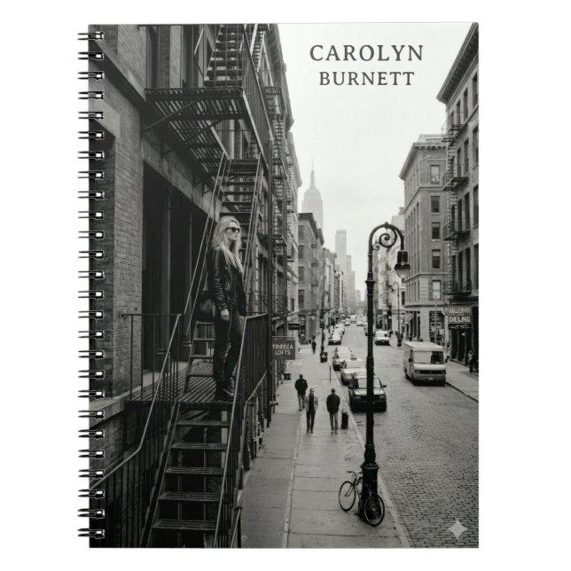 Carnet personnalisé noir et blanc sophistiqué (Devant)