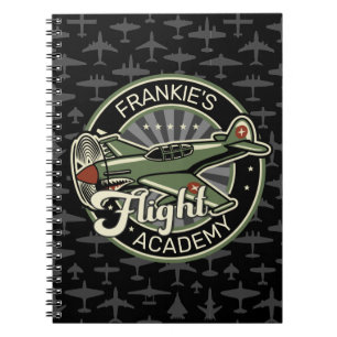 Carnet Personnalisé NOM 2ÈME GUERRE MONDIALE Avion de gue