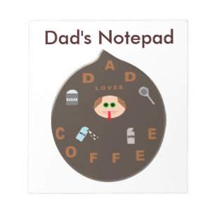Carnet personnalisé Papa Monstre drôle aime café